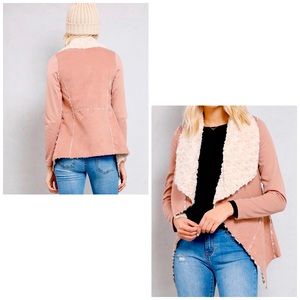 Faux Suede Foldover Tan Jacket